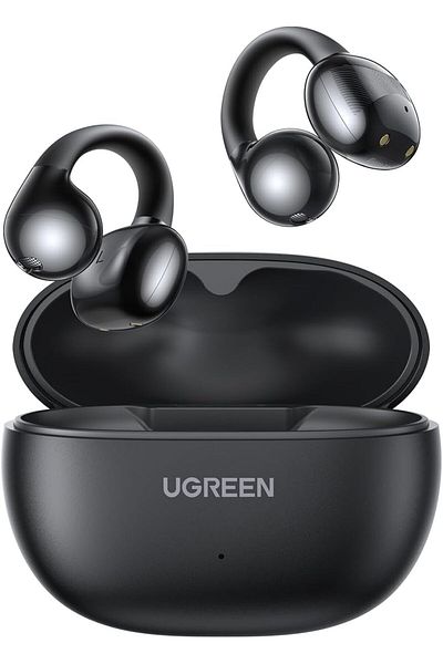 Ugreen HiTune S3 Open Ear Headphones Clip-on Wireless Earbuds, 30 Hrs Play, IPX5 Waterproof, Black