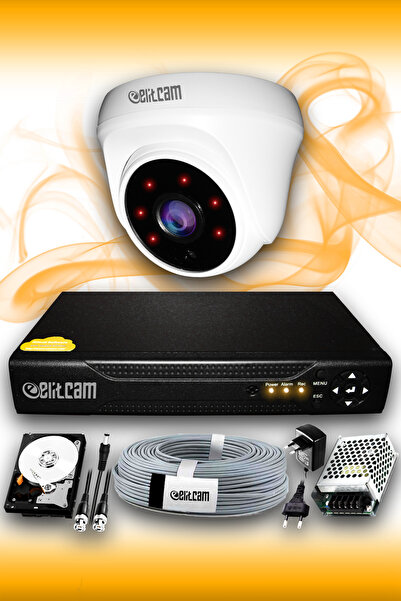 Elitcam 1 Kameralı Dome 1 Iç Kamera Set 100 Gb Hdd Full Hd Gece Görüşlü Güven...