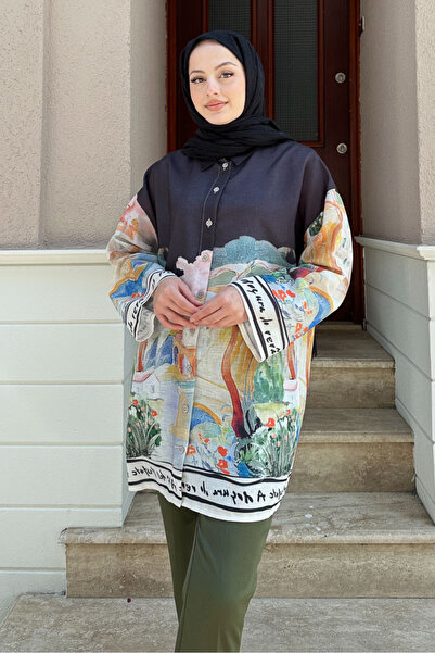 Ovn. Λινό πουκάμισο Bologna - Μαύρο