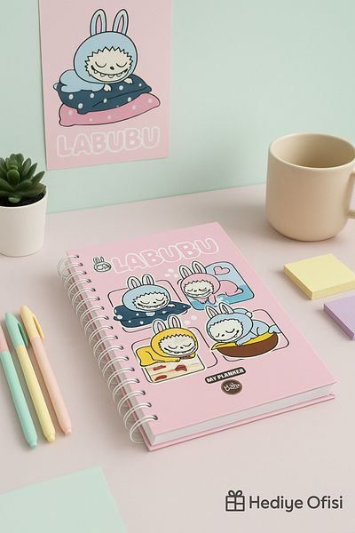 hediyeofisi Talking Agenda Yearly Planner Notebook with Labubu Design
