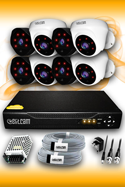 Elitcam 8 Kameralı Uzay 4 Iç Kamera Set Hdd'siz Full Hd Gece Görüşlü Güvenlik...