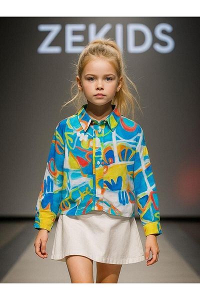 Zekids Cămașă cu model pentru fetiță