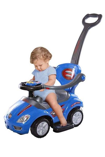 Fitness World 3-in-1 Ride-On Car for Kids with Barrier and Adjustable Backrest