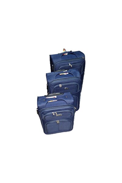 OEM Set valize textile cu patru roți, mărimea S/M/L, culoare Bleumarin