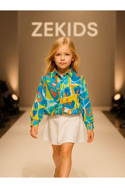 Zekids Cămașă cu model pentru fetiță