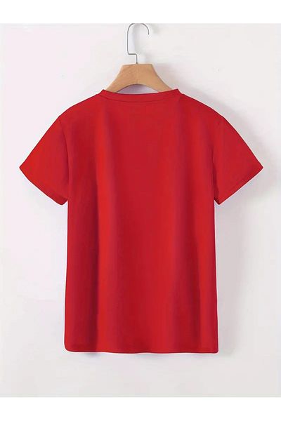 MAGORS Sweet Hearts Printed Circle Neck Cotton Short Sleeve Women's and Children's Tshirt