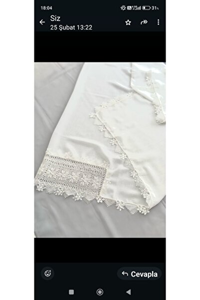 NUMİSTORE İğne oyası beyaz renk Arnavut oyması modeli namaz örtüsü