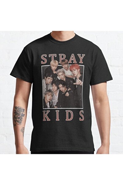 MAGORS طاقم الرقبة Straykids K-pop مطبوعة للجنسين قصيرة الأكمام الأطفال تي شيرت