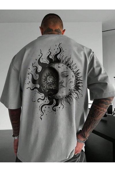 JANSO GROUP - Men's Cotton Printed Old Fashioned Tshirt Oversize Large Size