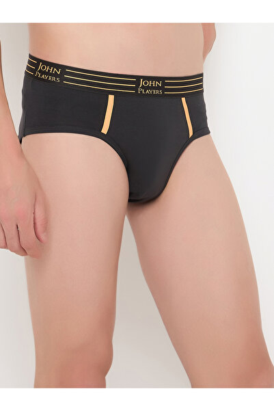 John Player By Styli Pack of 2 - Solid Briefs with Striped Waistband