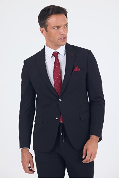 İmza بدلة بياقة على شكل فراشة سوداء اللون 6 دروب بقصة ضيقة وخصر مطاطي 1001250176