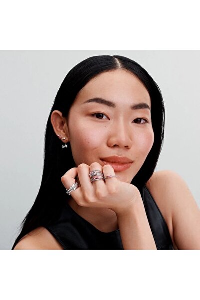 Pandora Pandora earrings with screw and shiny pink bow Zirconia and 925 Silver