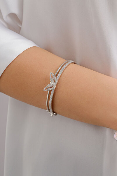 Lia Berto Kelebek Figürlü 925 Ayar Gümüş Kelepçe Bileklik