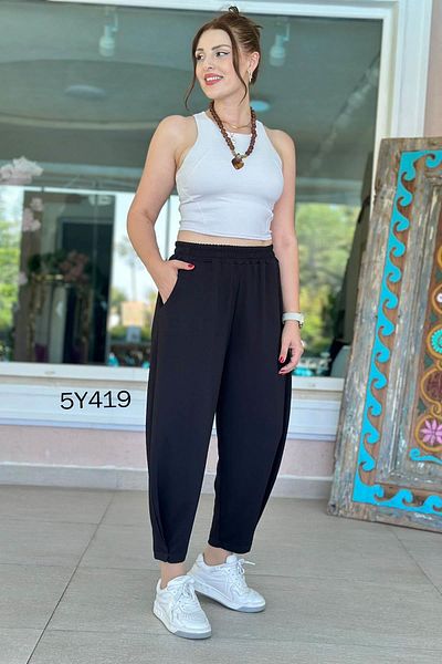 İnce Topuk Modal Fabric Harem Pants 5Y419
