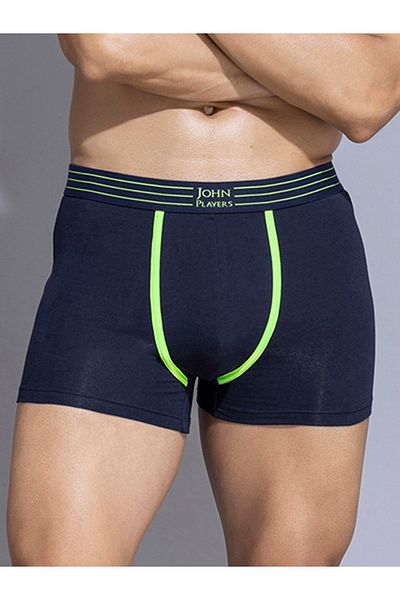 John Player By Styli Pack of 2 - Solid Trunks with Striped Waistband