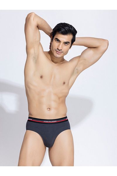 John Player By Styli Pack of 2 - Solid Briefs with Elastic Waistband