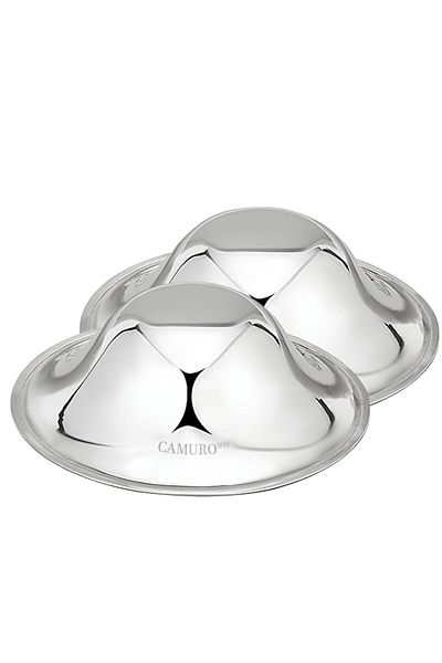 Camuro Set 2 Cupe de Argint pentru protectia mameloanelor, Camuro®, Argint 99.9%, 1.55 cm x 4.5 cm