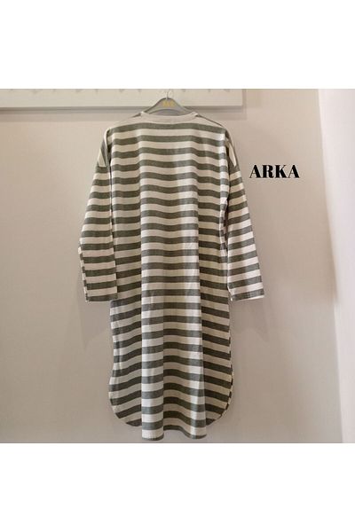 OceanGiyim Women's Summer Pocketed Striped Tunic