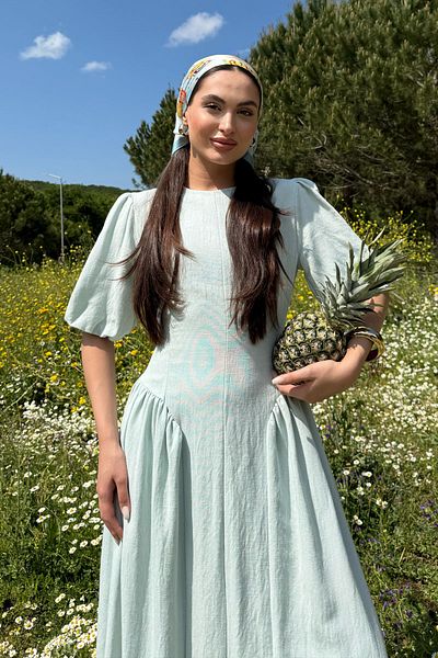 Seda Yalçın Atelier Mint Green Crete Princess Dress