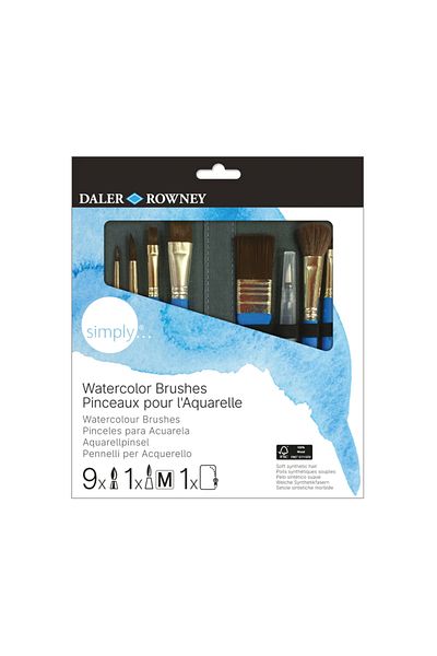 Daler Rowney Simply Watercolor Σετ πινέλου με τσάντα 10 τεμαχίων