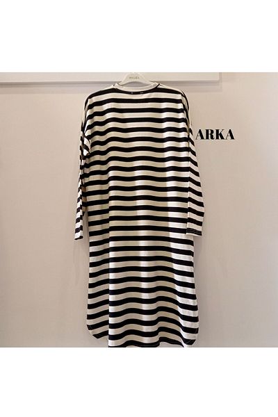 OceanGiyim Women's Summer Pocketed Striped Tunic
