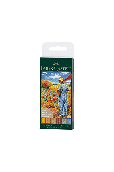 Faber Castell Pitt Artist Pen Fırça Uçlu 6'lı Sonbahar Temalı, Profesyonel Çizim