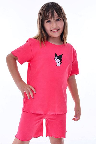 ZUZUNGA Ribana Beybi Overlock Detailed Kuromi Embroidered Top-Under Set