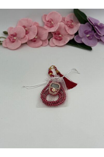 Uğurlu Hac Set de mărgele de rugăciune din perle zikirmatik cu husă din tul, ...