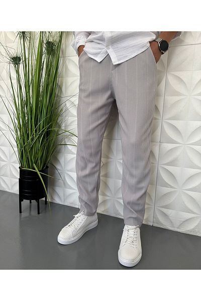 WENMİNG Ottoman Fabric Boyfri̇end Lycra Men's Trousers