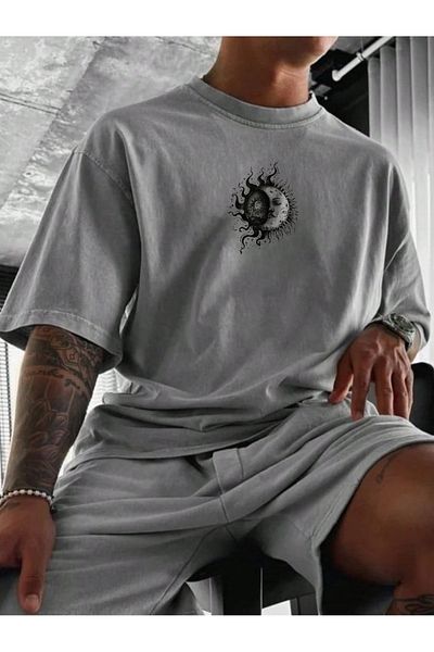 JANSO GROUP - Men's Cotton Printed Old Fashioned Tshirt Oversize Large Size