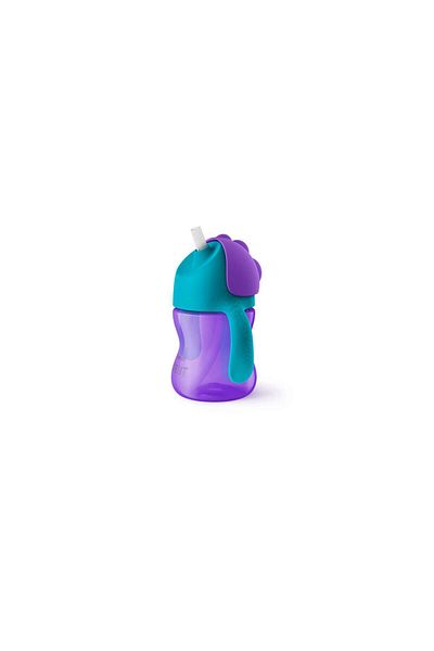 Philips Avent Cana cu pai Philips Avent SCF796/02, 9 luni, 200 ml, Mov/Albstru