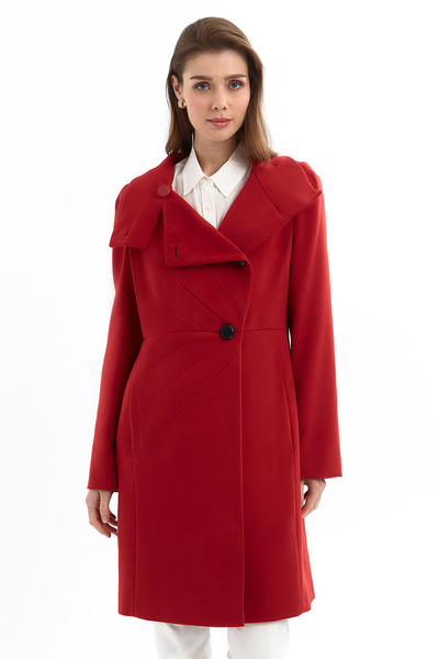 Ground Pepper Tek Düğmeli Kırmızı Kaban