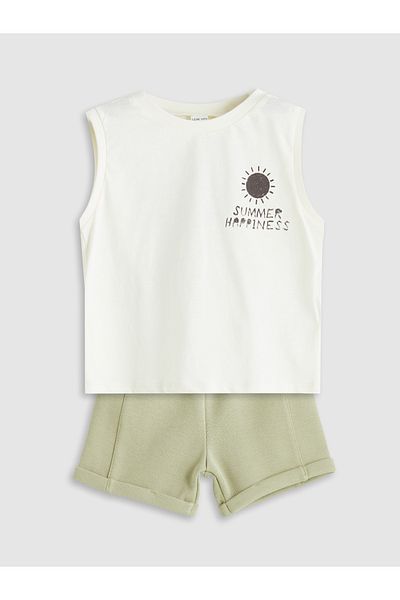 LC Waikiki Printed Baby Boy Undershirt and Shorts 2-Pack