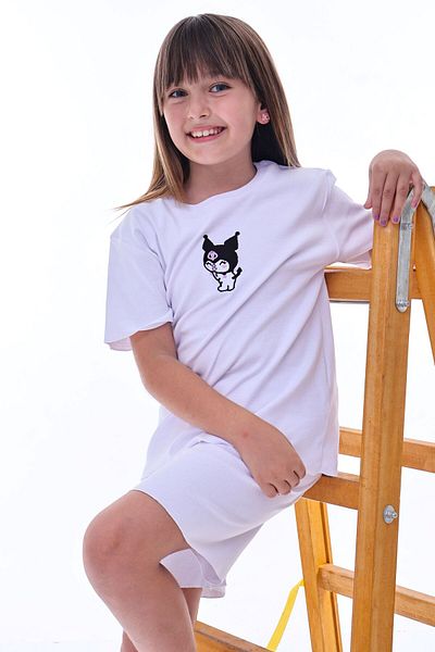 ZUZUNGA Ribana Beybi Overlock Detailed Kuromi Embroidered Top-Under Set