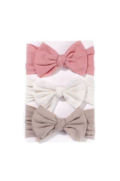 KERNOWSUN Set 3 Bentita elastica pentru copii, KENROWSUN®, cu fundita, bebe 0-9 luni, Multicolor
