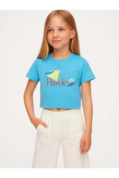 Zekids Girls' Soft Textured Wide Leg Trousers with Elastic Waist