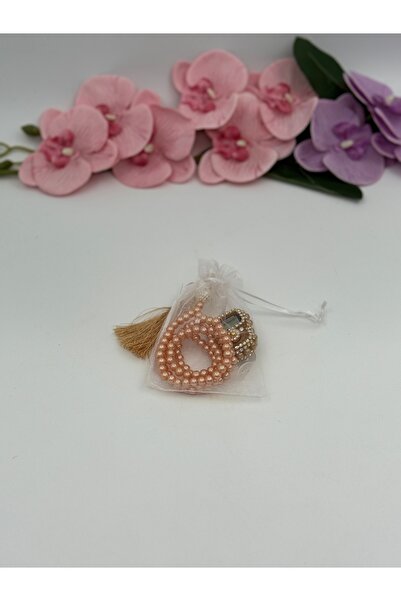 Uğurlu Hac طقم مسبحة من اللؤلؤ الزكيماتيك مع جراب من التول 10 قطع