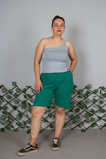 Truva XXL Plus Size Combed Cotton Green Shorts – Comfortable and Flexible for Daily Use