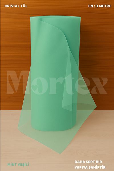 Mortex Μέντα Πράσινο Κρυστάλλινο Τούλι 100x300 cm |   Αρραβώνας, Χένα, Γάμος, Πακέτο, Πόρτα και Διακόσμηση πάρτι