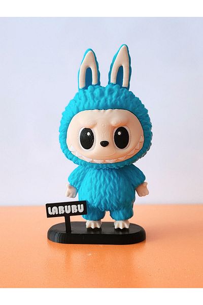 rmys Labubu Figure - with Stand - Light Blue