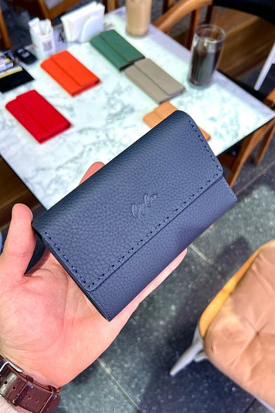 CüzCan Jesi Navy Blue Genuine Leather Women's Wallet Medium Size Stylish and Convenient