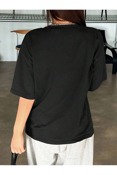 Frisson Cotton Black Oversize Crew Neck Casual T-Shirt "Chill Ride Vape" Printed T-Shirt