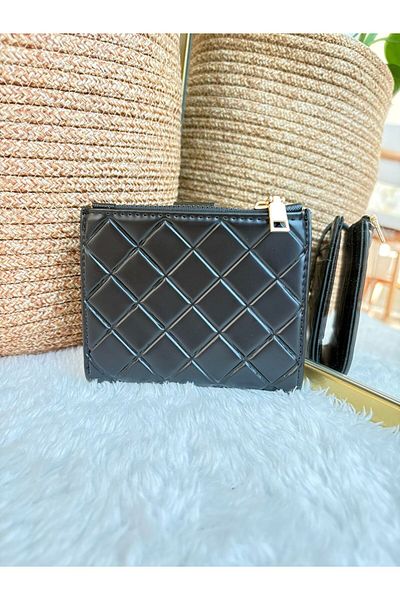 Z&M COLLECTION BAG SHOPPİNG Medium Size Wallet with Quilted Detail, Snap Closure, Zipper (Coin) Compartment