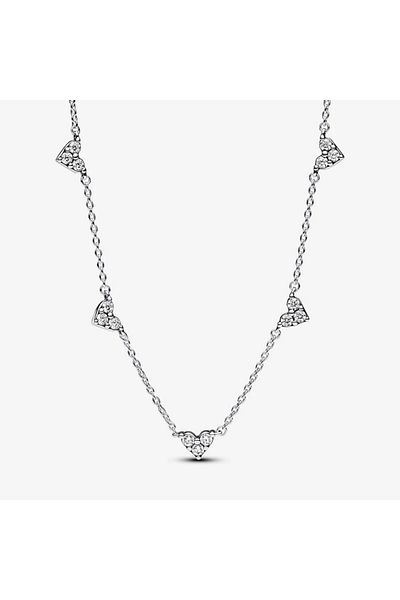 Pandora Colier Pandora tip lant cu inimioare Zirconiu din Argint 925 - 45cm