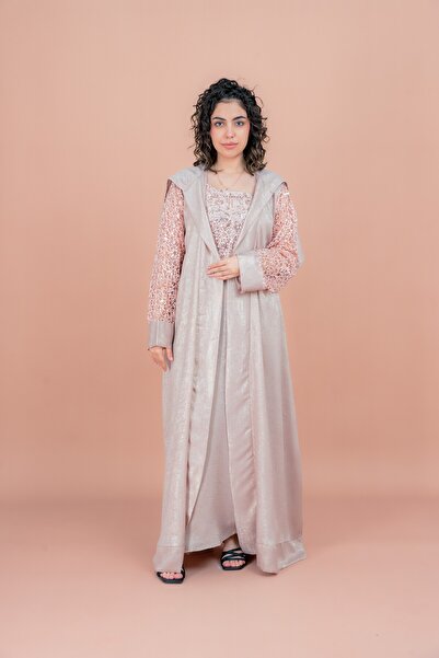 IKKXA جلابية بتصميم عصري لامع