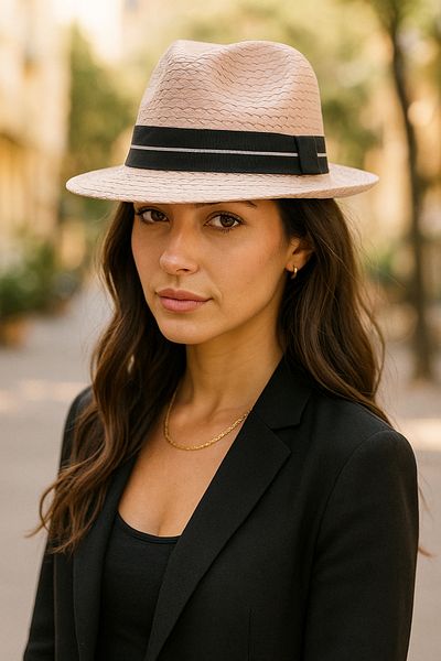 LAGRANZE Women's Straw Fedora Hat