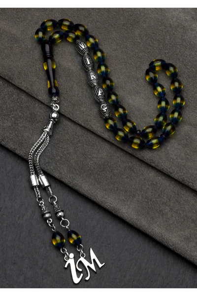 EHİNOS Kişiye Özel Erkek Hediye Harfli Kehribar Tespih, İsimli Tesbih