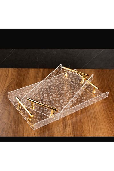 TOHFAT-AL MAIDAH Luxury Acrylic Tray Set 2 Pieces
