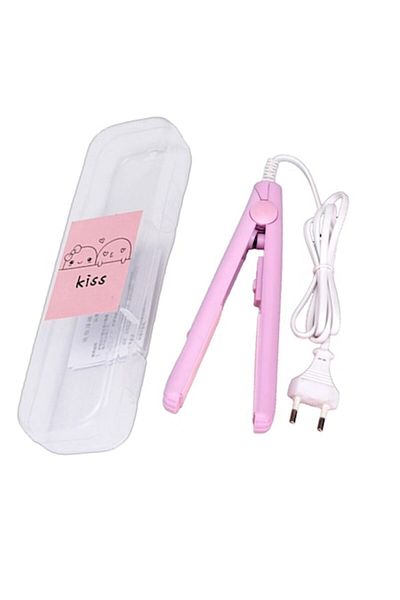 OEM Mini hair straightener, Ceramic, Portable, Pink