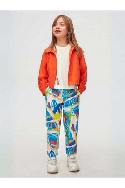 Zekids Girl's Patterned Trousers with Pockets